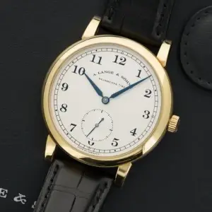 A. Lange & Söhne A. Lange & Söhne 1815Small-Seconds 18kt Yellow Gold Silver Dial with Blued Lance Hands Skeleton Back 40mm