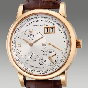 A. Lange & Söhne A. Lange & Söhne Lange 1Time Zone 18kt Rose Gold Zeitzone Gorgeous Argenté Silver Dial World Time 116.032