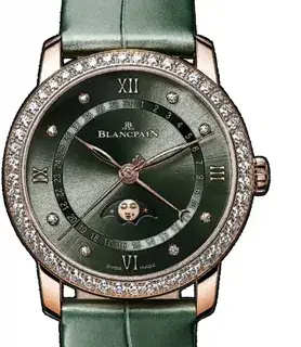 Blancpain Blancpain Quantième Phases de Lune 6126-2953-55B 33mm Rose gold Green