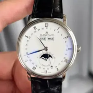 Blancpain Blancpain Villeret Quantième Complet 6263-1127-55B 38mm Stainless steel White