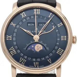 Blancpain Blancpain Villeret 6654 3640 55B 40.64mm Rose gold Blue