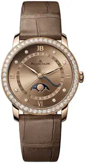 Blancpain Blancpain Villeret 6126N-2946-55B 33mm Rose gold Brown
