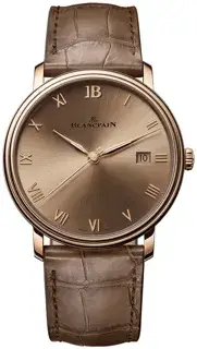 Blancpain Blancpain Villeret 6651N-3646-55B 40mm Rose gold Brown