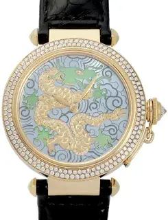 Cartier Cartier Pasha WJ123251 42mm Yellow gold and Diamond Black and Golden