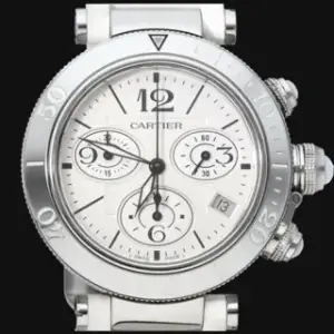 Cartier Cartier Pasha Seatimer W3140005 / 3129 37mm Stainless steel Silver