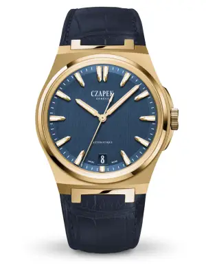 Czapek Geneve Antarctique, Mount Erebus - Deep Blue, Yellow Gold 2N, Alligator Bracelet