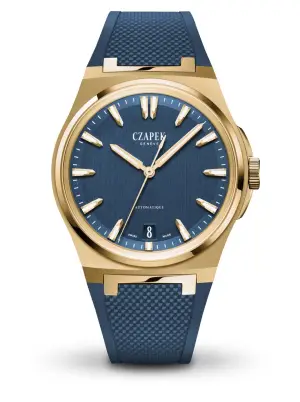 Czapek Geneve Antarctique, Mount Erebus - Deep Blue, Yellow Gold 2N, Rubber Bracelet
