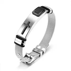 Egard Men's cross steel bracelet
