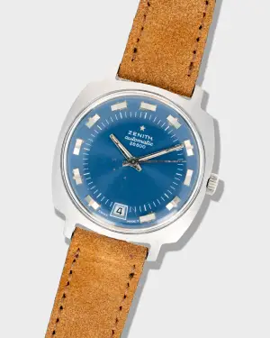 Gauthier 1970's Zenith Automatic Cushion Ref. 28800 - Blue Tritium Burned Dial