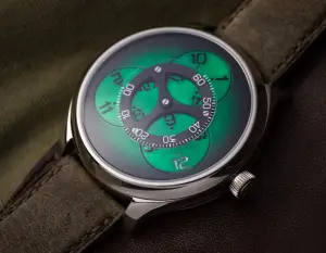 H. Moser & Cie. Endeavour Flying Hours Super-LumiNova and Cosmic Green