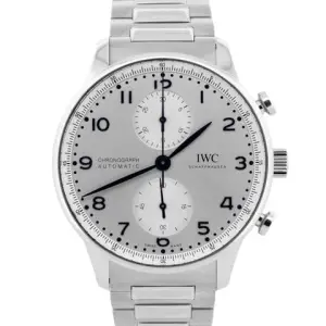IWC IWC Portuguese Chronograph2021 IWC Portugieser Chronograph PAPERS Steel Silver 41mm Watch IW371617 BOX