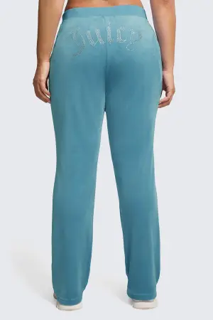 Juicy Couture Plus-Size OG Big Bling Velour Track Pants