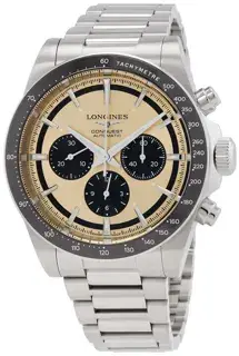 Longines Longines Conquest L3.835.4.32.6 42mm Stainless steel Black and Brown