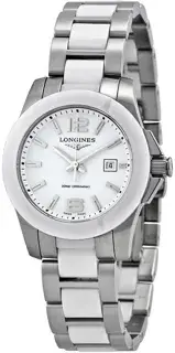 Longines Longines Conquest L3.257.4.16.6 29.5mm Ceramic and Stainless steel White