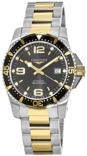 Longines Longines HydroConquest L37423567 41mm Yellow gold and Stainless steel Black