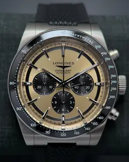 Longines Longines Conquest L3.835.4.32.9 42mm Stainless steel Black and Brown