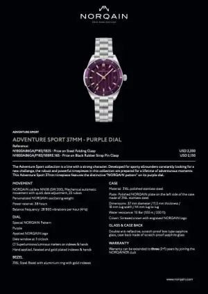 Norqain Adventure Sport 37mm