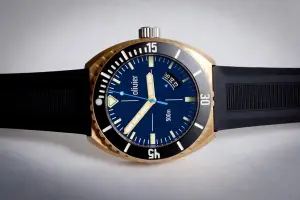 Olivier Bronze Diver with Prussian Blue Dial