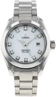 Omega Omega Aqua Terra 25777500 29mm Stainless steel White and Paved