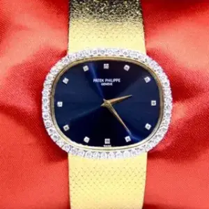 Patek Philippe Patek Philippe Rectangular Watch 34.5mm Yellow gold Blue