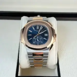 Patek Philippe Patek Philippe Nautilus 5980/1AR-001 40.5mm Rose gold and Stainless steel Blue
