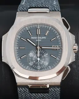 Patek Philippe Patek Philippe Nautilus 5980/60G-001 40.5mm White gold Blue