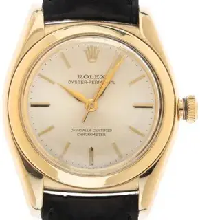 Rolex Rolex Oyster Perpetual 3131 32mm Yellow gold Silver