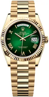 Rolex Rolex Day-Date 128238-0118 36mm Yellow gold Green