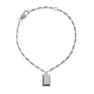Shinola Petite Rectangular Tag Chain Bracelet