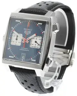 TAG Heuer TAG Heuer Monaco CAW211P 39mm Stainless steel Silver and Dark Blue