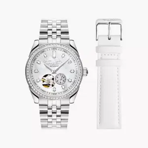 Thomas Sabo Silver automatic watch with 36 mm and mother of pearl inlay