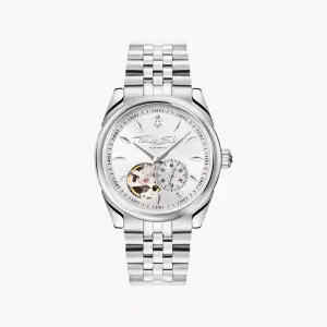 Thomas Sabo Silver automatic watch with 36 mm and lilies emblem