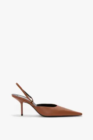 Victoria Beckham Sloane Halter Back 75 In Dark Tan Leather